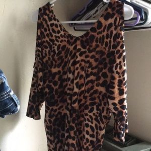 Leopard shirt off the shoulder